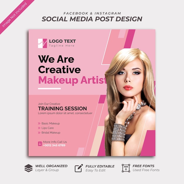 cosmetic social media banner template