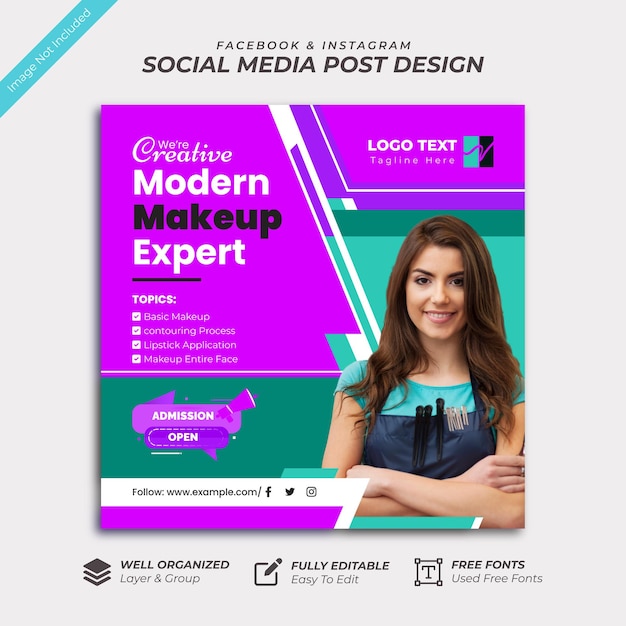 Cosmetic social media banner template