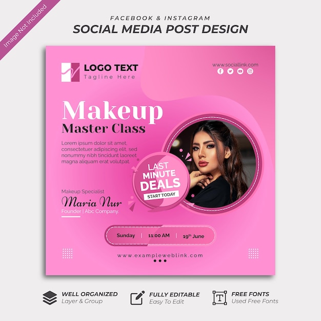 Cosmetic social media banner template