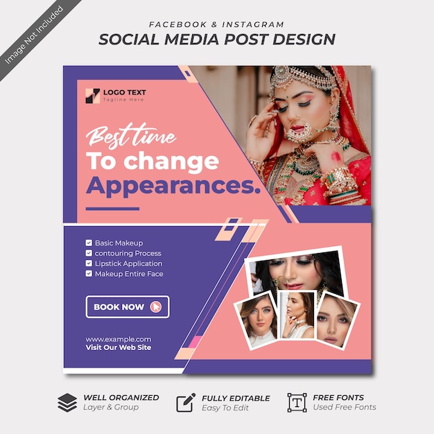 Cosmetic social media banner template