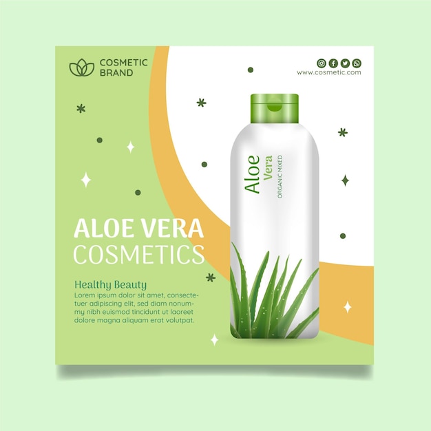 Cosmetic square flyer template