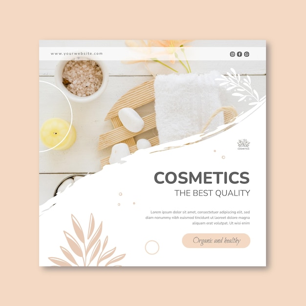 Vector cosmetic squared flyer template