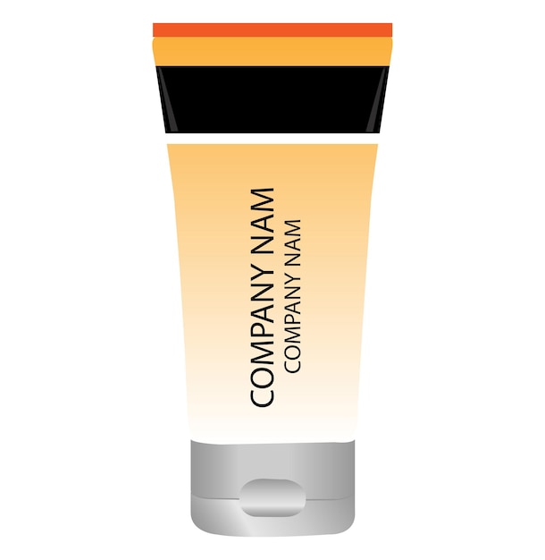 Vector cosmetic tube llution tube orange black