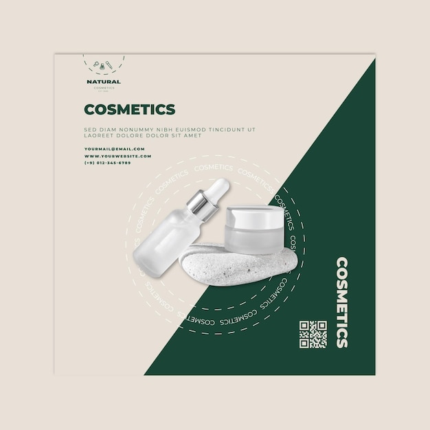 Cosmetica vierkante flyer-sjabloon