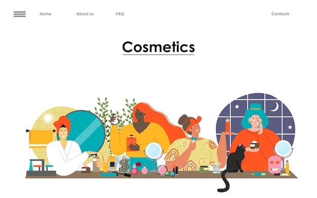 Cosmetica zakelijke bestemmingspagina platte website