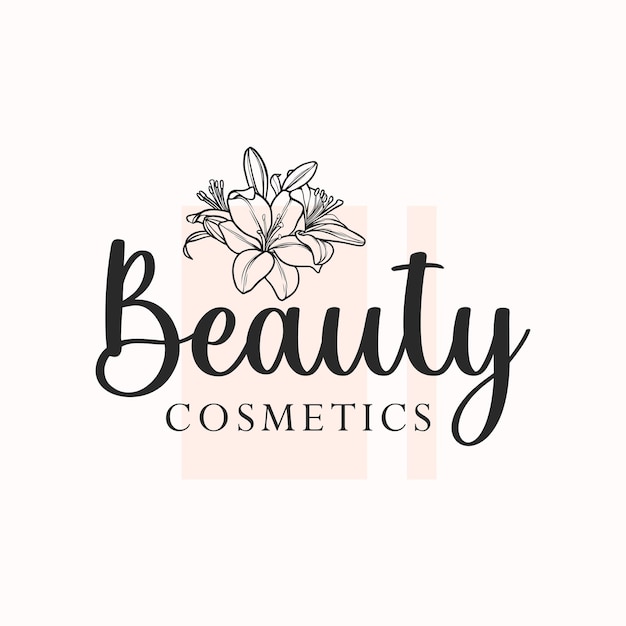 Cosmetics beauty logo template design