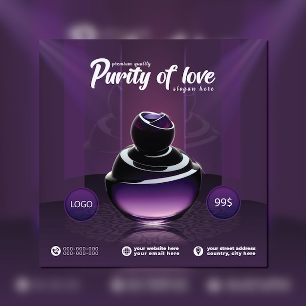 Vector cosmetics beauty products social media post and instagram post banner design