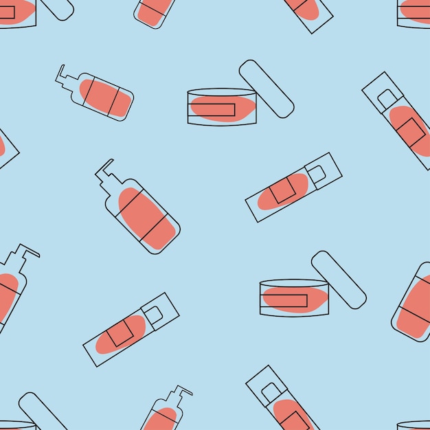 Cosmetics colorful seamless pattern