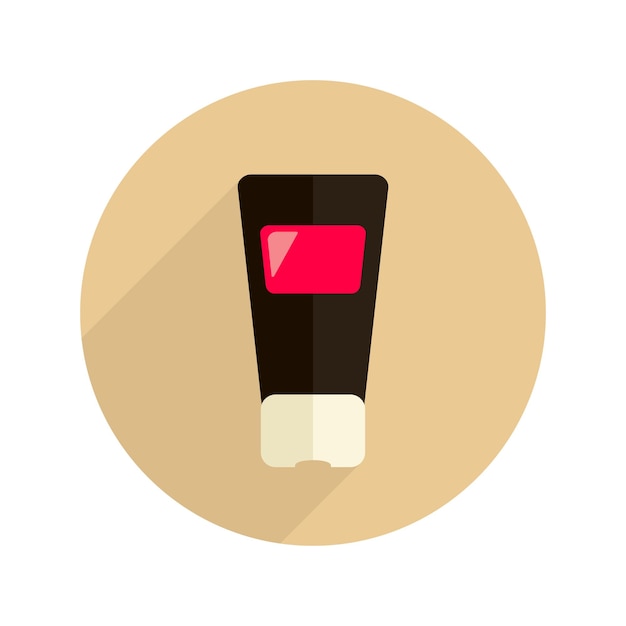 Cosmetics cream tube. Flat style vector icon.