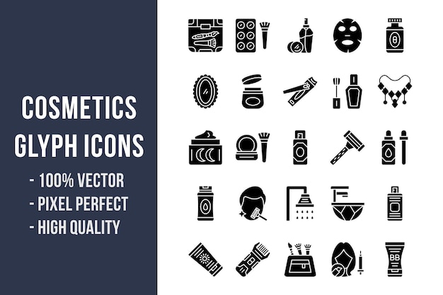 Cosmetics Glyph Icons