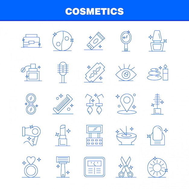 Cosmetics Line Icons