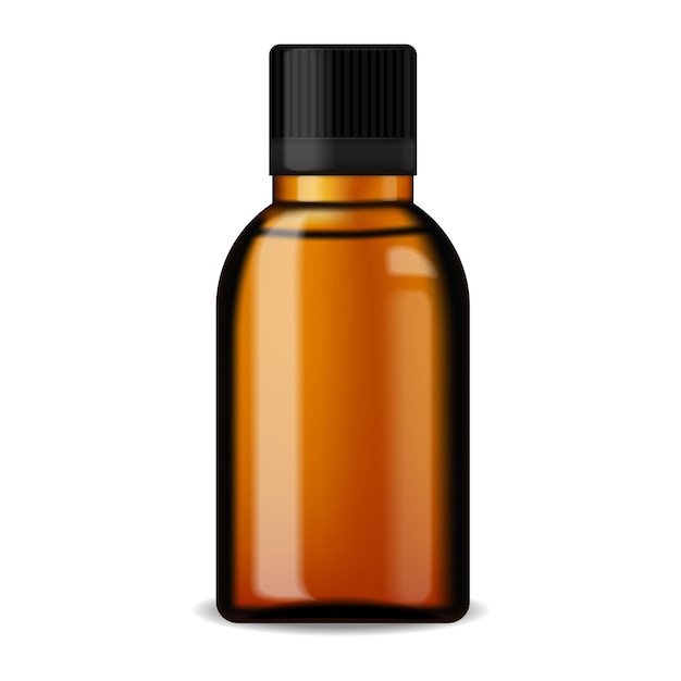 cosmetics oil bottle, glass bottle cosmetic with dropper. liquid essential, eucalyptus serum