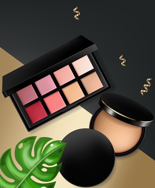 cosmetics and powder blush collection
