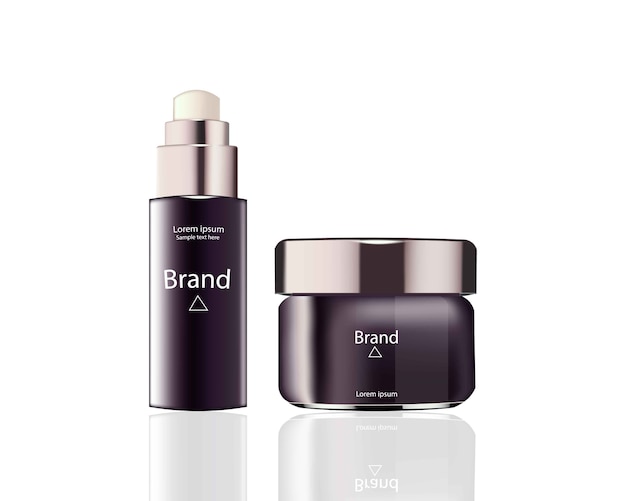 cosmetics set package vector realistic mock up