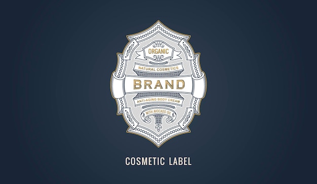 Cosmetisch label voor modern embleemframe en logo