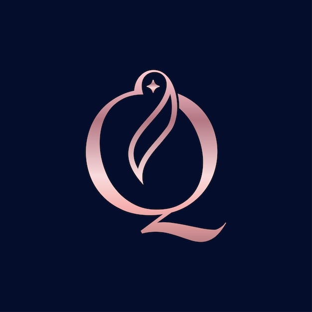 Cosmetische beauty logo merkletter Q