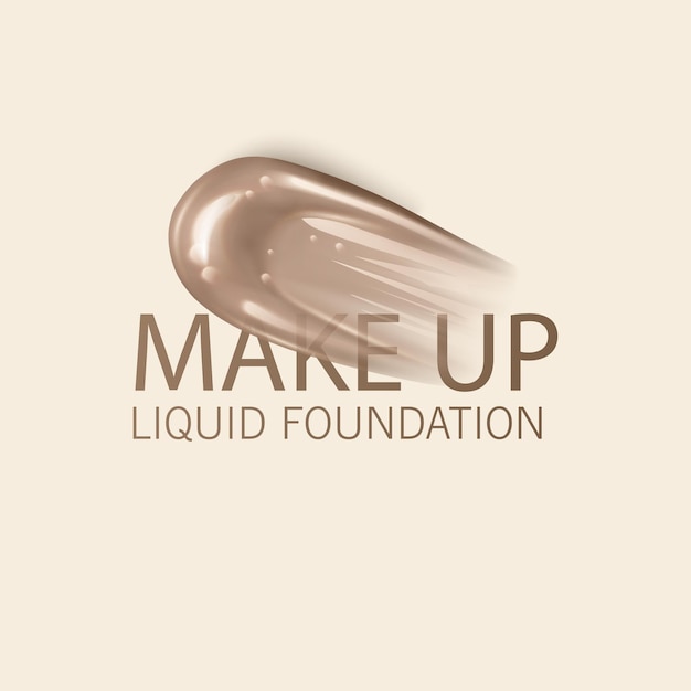 Cosmetische concealer. Realistische bruine crème textuur voor make-up. Cosmetische vloeibare foundation crème veeg uitstrijkjes. Vector formaat