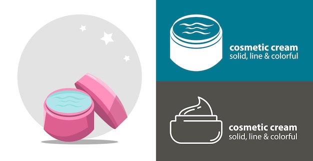 Cosmetische crème geïsoleerde vector platte pictogram cosmetica schoonheid ontwerpelement