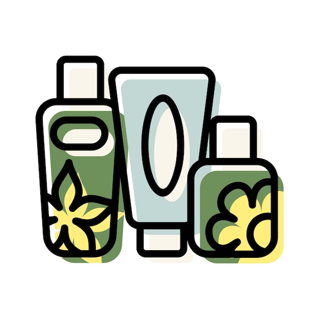 Cosmetische flessen spa dan salon pictogram vectorillustratie