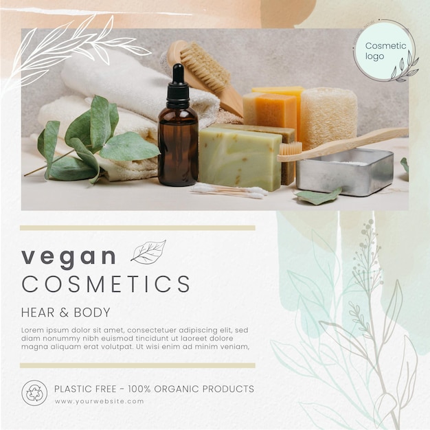 Cosmetische foldersjabloon met foto