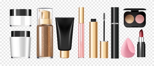 Cosmetische verkoopcollectie in realistische stijl