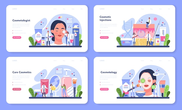 cosmetologist banner web set