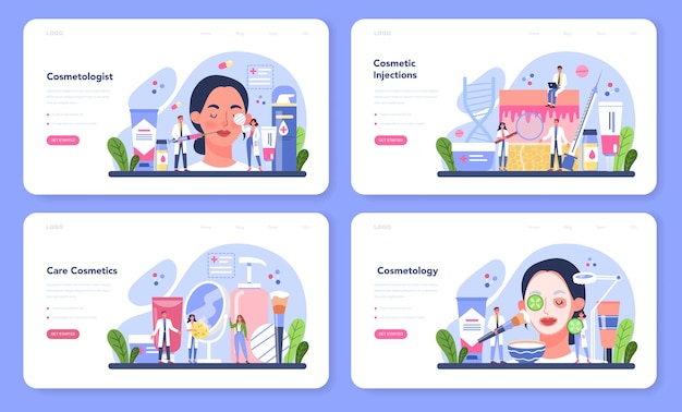ベクトル コスメトロジストバナーウェブセット