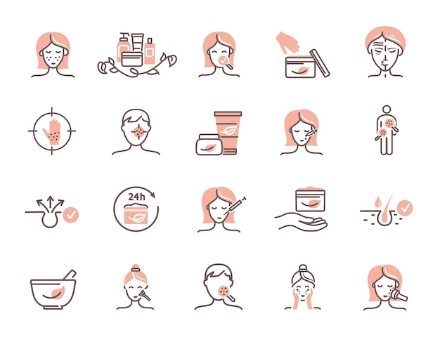 Vector cosmetology icons set