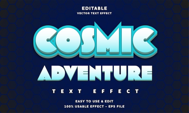 cosmic adventure editable text effect with modern and simple style