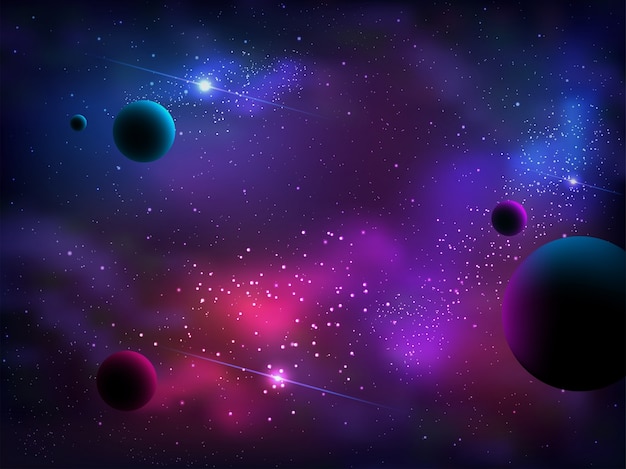 Cosmic galaxy background with nebula