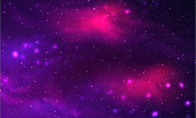 Vector cosmic galaxy background with nebula