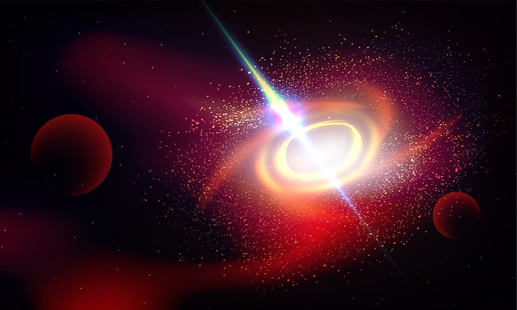 Vector cosmic galaxy background with nebula