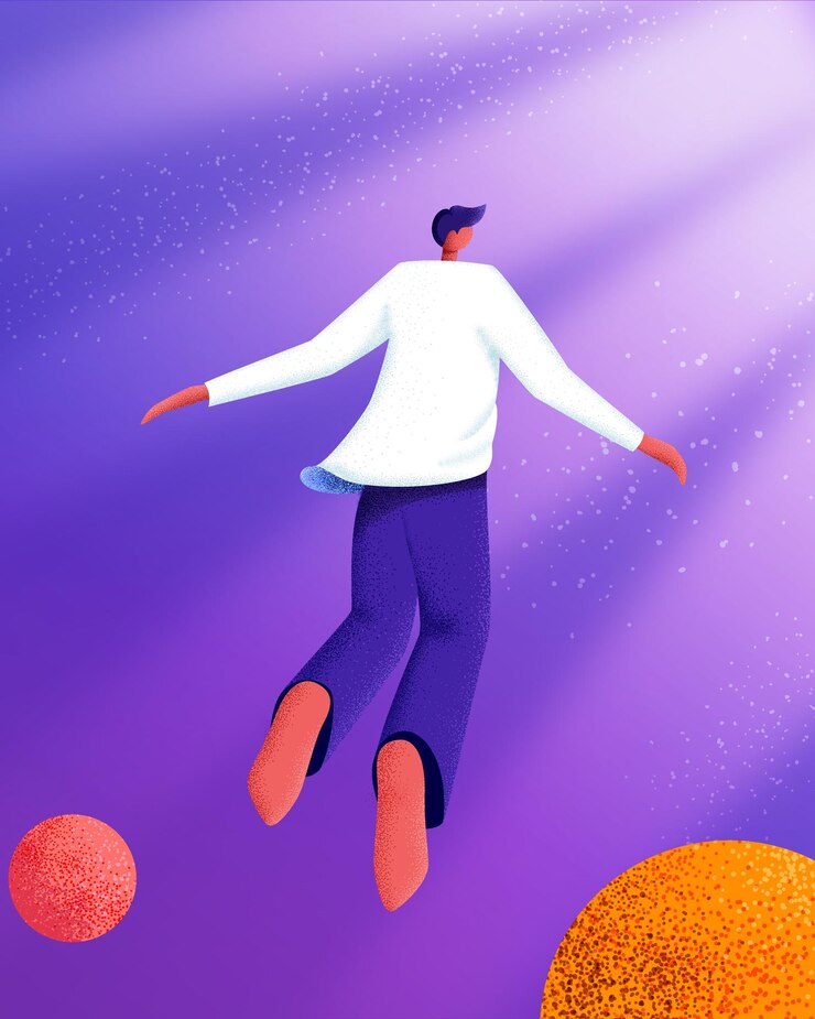 Vector cosmic inspiration proceed to the light