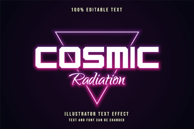 Cosmic radiation,editable text effect purple gradation neon text style