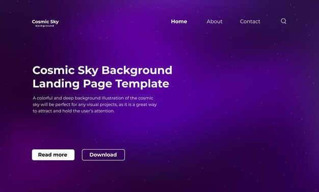 Vector cosmic sky background illustration for landing page