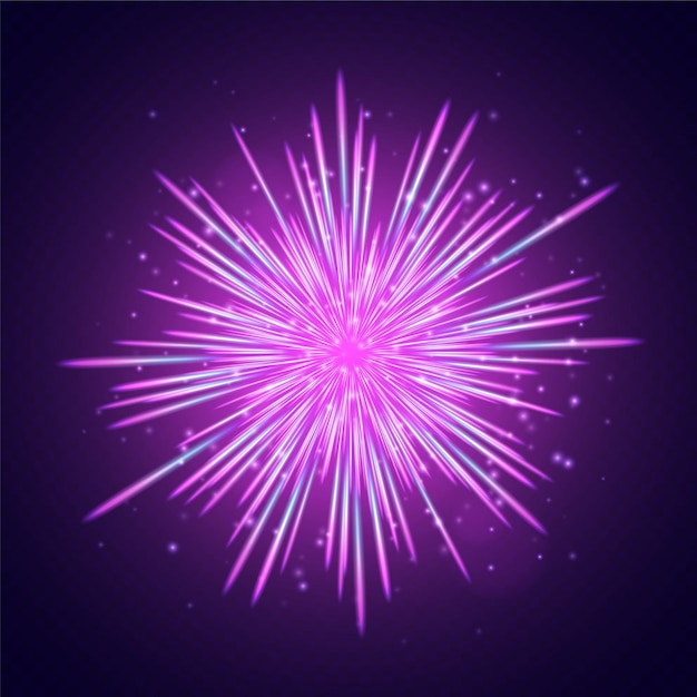 Vector cosmic star explosion colorful starburst with rays and sparkles purple energy burst with shiny particles