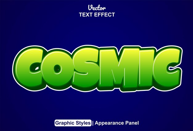 Cosmic text effect with graphic style and editable