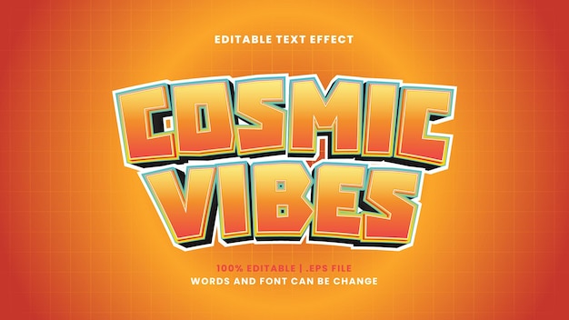 Cosmic vibes editable text effect in modern 3d style