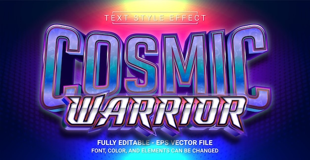 Cosmic Warrior Text Style Effect Editable Graphic Text Template