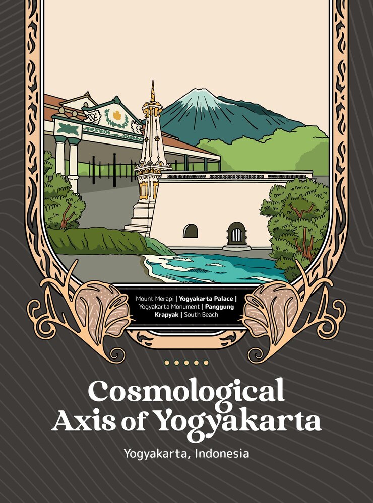 Vector cosmological axis yogyakarta indonesia culture illustration