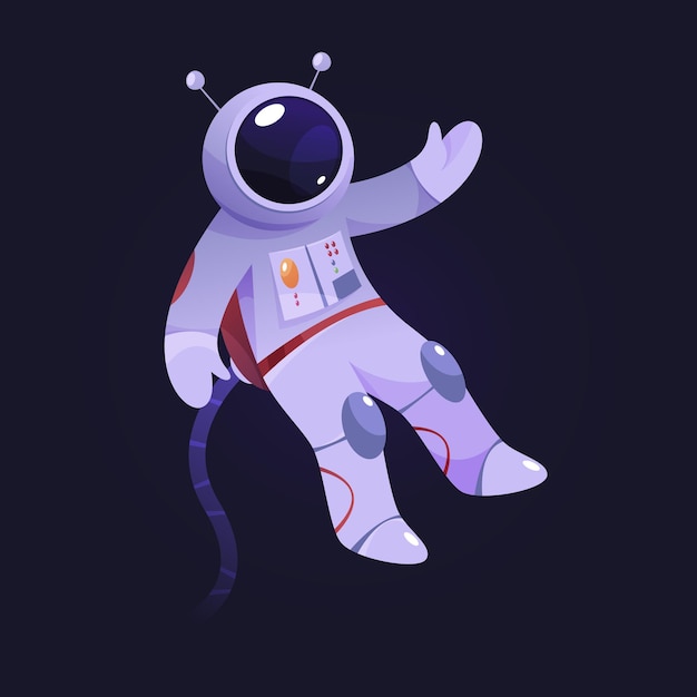Cosmonaut floating in space astronaut in galaxy