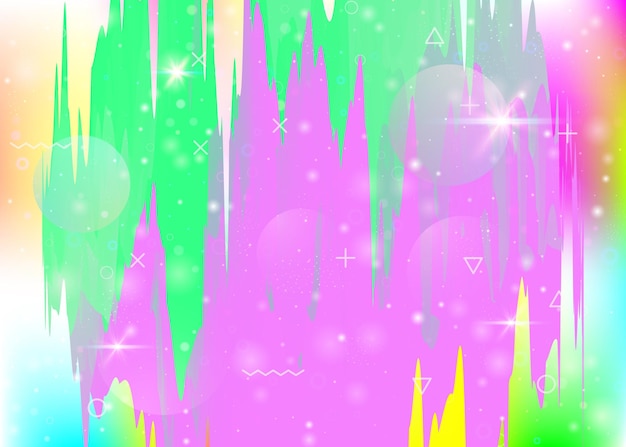 Vector cosmos background with abstract holographic landscape and future