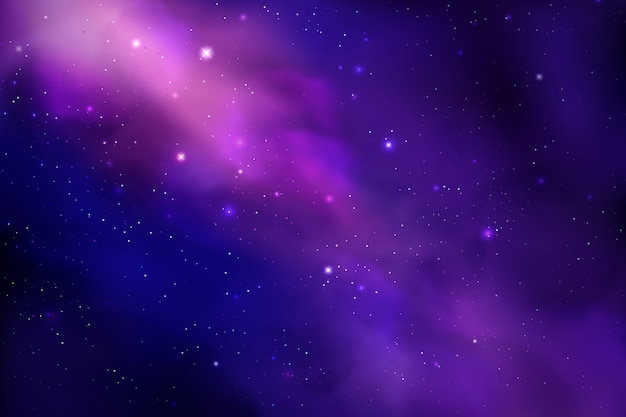 Vector cosmos background with realistic stardust; nebula and shining stars. colorful galaxy backdrop.