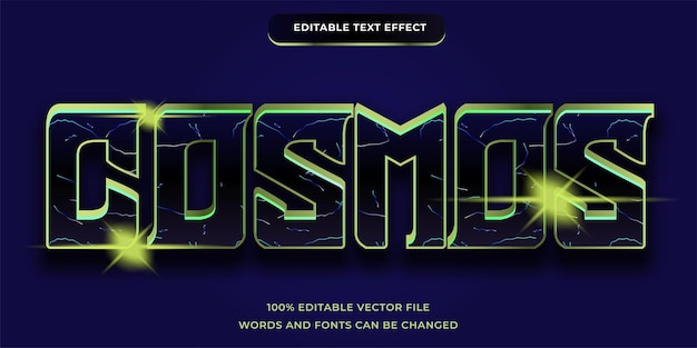 Vector cosmos editable text effect modern