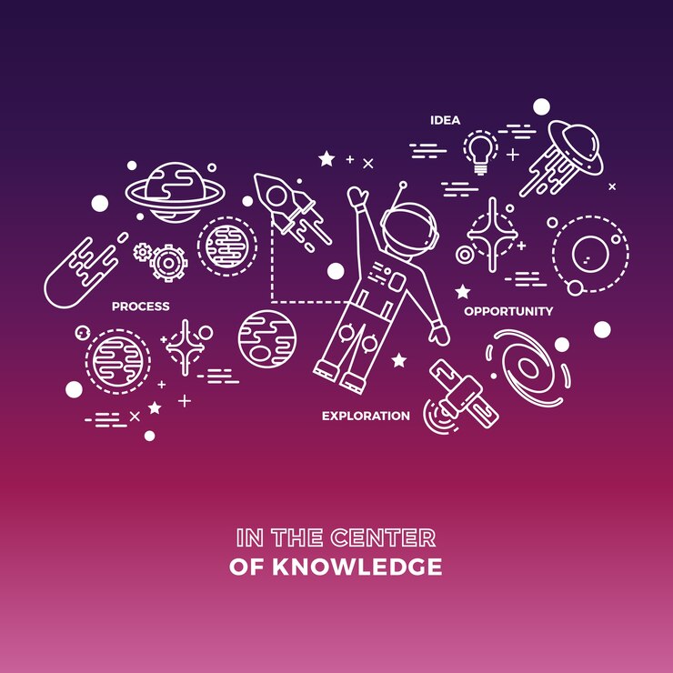 Vector cosmos education science concept isolated 