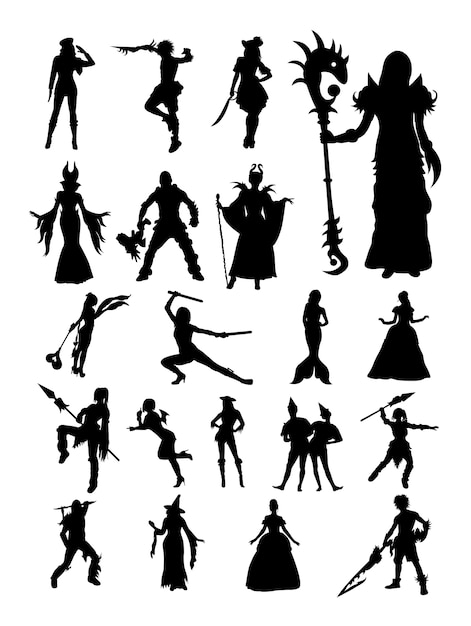 Cosplay posa silhouette