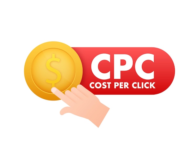Vector cost per click great design for any purposes 3d advertising social media marketing