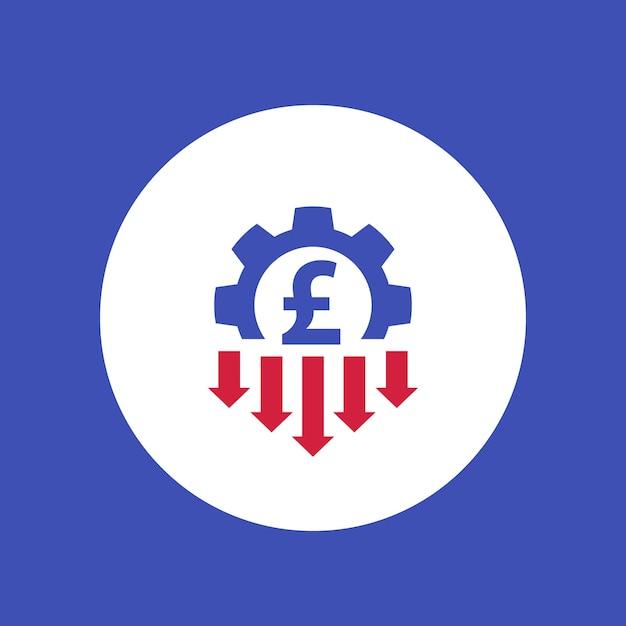 Cost reduction icon with pound