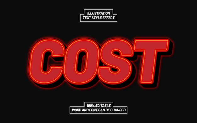 Cost Text Style Effect