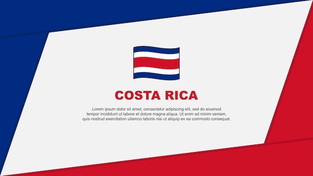 Modello di disegno astratto della bandiera della costa rica banner del giorno dell'indipendenza della costa rica illustrazione vettoriale dei cartoni animati bandiera della costa rica